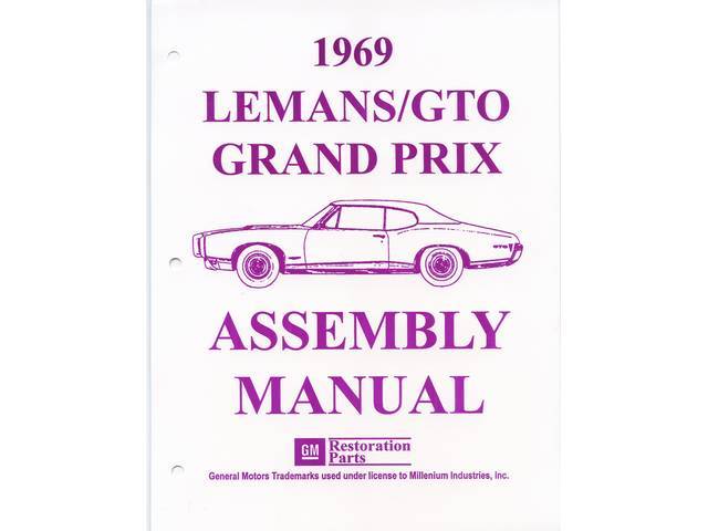 BOOK, Factory Assy Manual, contains illustrations and diagrams of how cars were originally put together, reprint