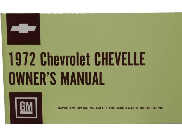 Owners Manual, Reproduction for (1972)