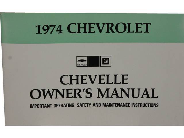 Owners Manual, Reproduction for (1974)
