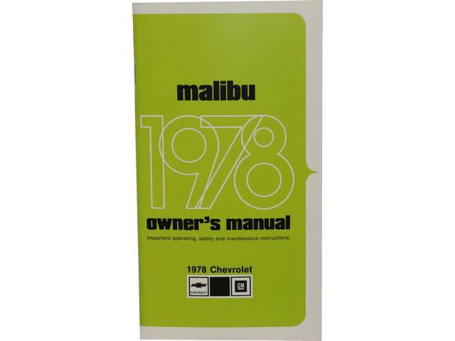 Owners Manual, Reproduction for (1978)