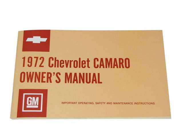 Owners Manual, Reproduction for (1972)