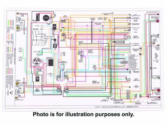 MANUAL, Wiring Diagram, full color, laminated, 17 Inch x 11 Inch, wiring diagram is OE color coded w/ easy to read text 