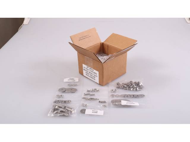 Polished Stainless Master Body Hardware Kit, 577-pc, Hex head bolts, Trucks USA reproduction for (67-69)