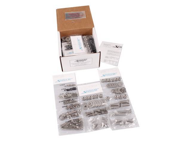 Stainless Master Body Hardware Kit, 450-pc, black finish indented hex head bolts, Totally Stainless