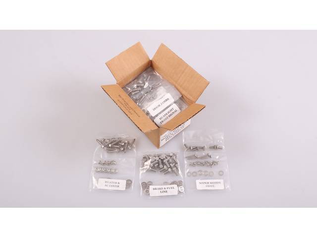 Polished Stainless Master Body Hardware Kit, 444-pc, hex head bolts, Trucks USA reproduction for (70-73)