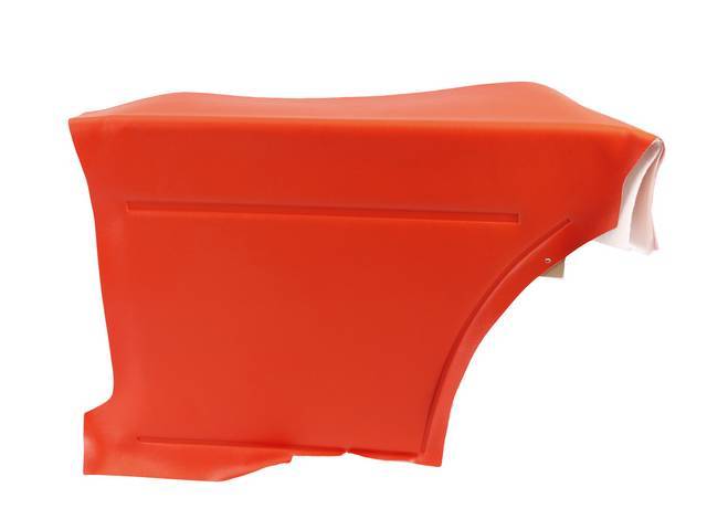 Panel Set, Inside Quarter, Dlx, Orange  <p><strong>Note:</strong></p><p>Note: These panels do not include the top garnish rails (usually plastic or metal) or the windowfelts. Windowfelts can be purchased separately from NPD, the customer must re-use origi