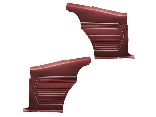 Red Premium Standard Interior Inside Quarter Panel Set, Madrid Grain Vinyl, Pre-Assembled