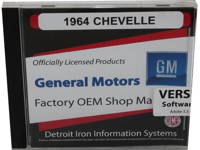 SHOP MANUAL ON CD, 1964 Chevelle, Incl 1964 Chevelle Shop Manual, 1938-1968 and 1954-1965 Chevrolet parts manuals