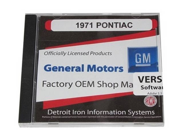 SHOP MANUAL ON CD, 1971 Pontiac, Incl 1971 Pontiac service and Fisher body manuals, 1946-75 Pontiac parts manual