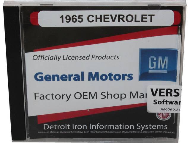 SHOP MANUAL ON CD, 1965 Chevrolet, Incl 1965 Chevrolet body and chassis manuals, 1938-1968 Chevrolet parts manual