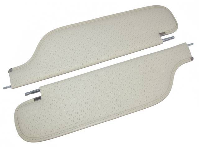 SUNVISOR SET, White, Perforated Grain, 2 Pin Style (Incl 2 Pins), Repro