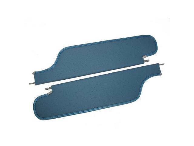 SUNVISOR SET, Bright Blue, Perforated Grain, 2 Pin Style (Incl 2 Pins), Repro