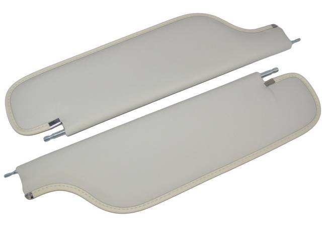 White Bedford Grain Sun Visor Set, 2-pin style