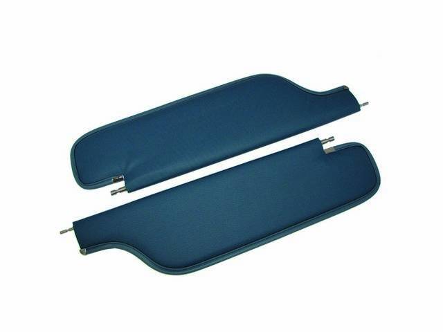SUNVISOR SET, Teal Blue, Bedford Grain, 2 Pin Style (Incl 2 Pins), Repro