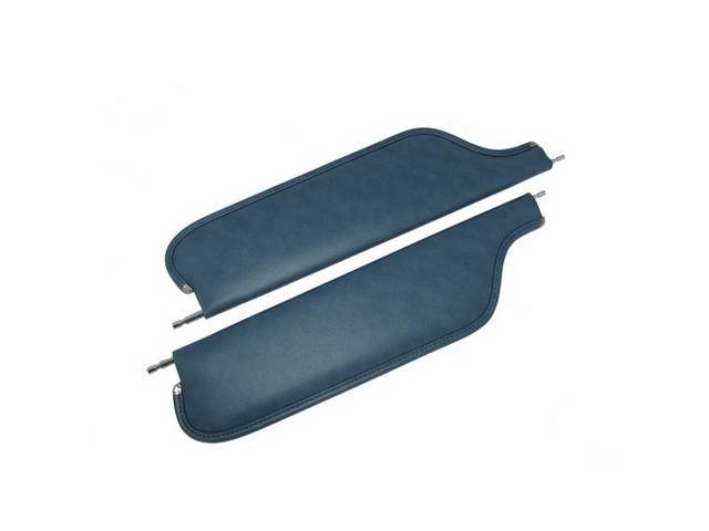 SUNVISOR SET, Medium Blue / Teal Blue, Madrid Grain, 2 Pin Style (Incl 2 Pins), Repro