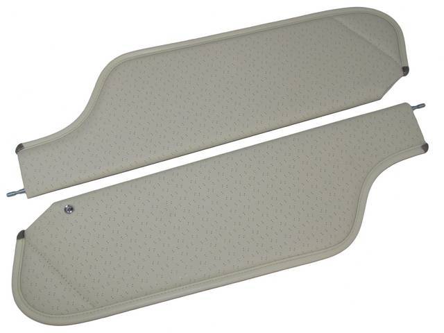 SUNVISOR SET, White, Perforated Grain, 2 Pin Style (Incl 1 Pin), repro