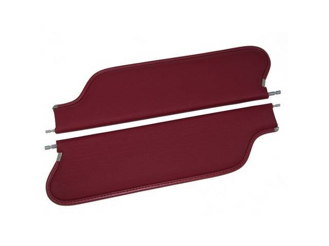Red Premium Sunvisor Set, Bedford Grain, Concours Quality reproduction by Legendary Auto Interiors