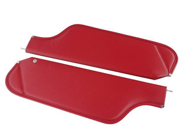 Premium Quality Red Perforated Grain 2 Pin Style Sunvisor Set for (1970)