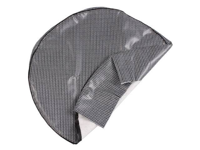 TIRE COVER, Gray and Black Houndstooth, w/o hardboard, repro