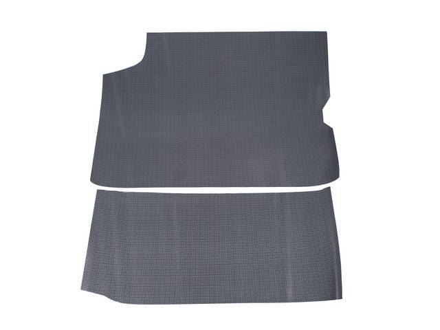 TRUNK MAT, Rubber, Gray and Black Houndstooth, 2-piece repro