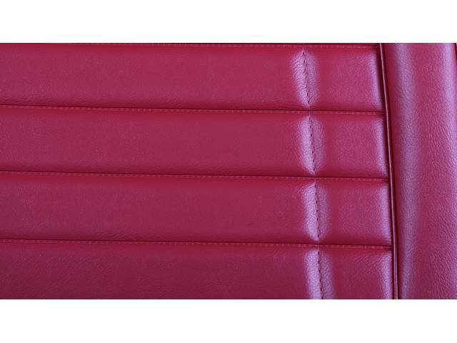 Restoration Quality Front Bucket and Fixed Rear Upholstery Set, Deluxe, Red Madrid Grain Vinyl, Reproduction for (1968)