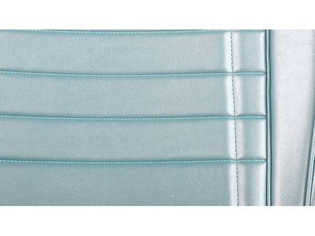 Restoration Quality Front Buckets and Rear Seat Upholstery Set, Deluxe, Turquoise Madrid Grain Vinyl, Reproduction for (1968)
