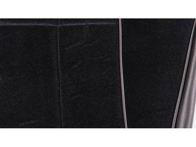 Restoration Quality Deluxe Interior Front Bucket Seat Upholstery Set, Black with Empress cloth