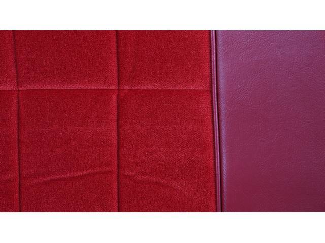 Restoration Quality Deluxe Interior Front Bucket Seat Upholstery Set, Red with Empress cloth