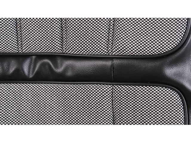 Restoration Quality Deluxe Interior Front Bucket Seat Upholstery Set, Black with checkerboard cloth inserts