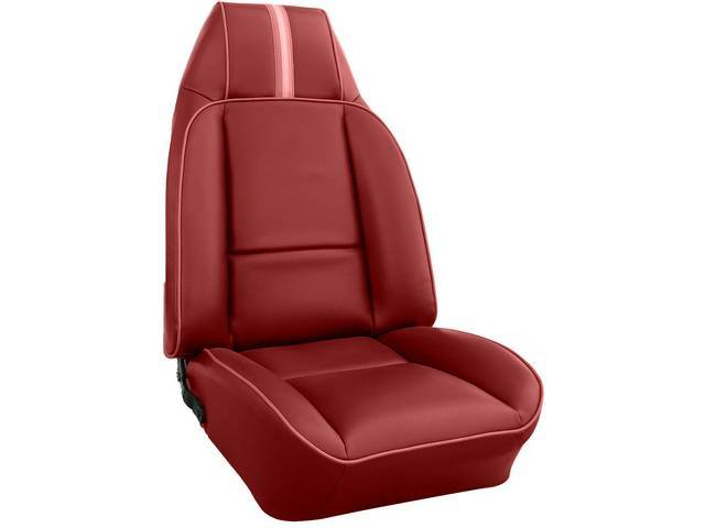 Carmine Premium Front Bucket Upholstery Set, Dlx Vinyl, Pair, Concours Legendary Auto Interior reproduction