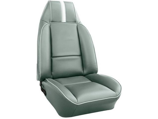 Silver Premium Front Bucket Upholstery Set, Dlx Vinyl, Pair, Concours Legendary Auto Interior reproduction