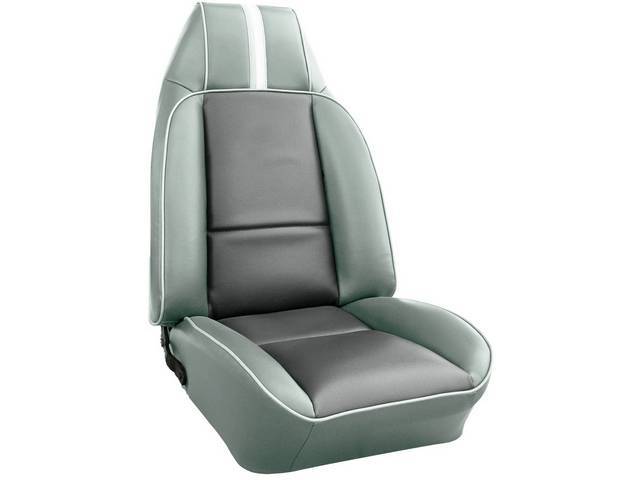 Silver Premium Front Bucket Upholstery Set, Dlx Cloth, Pair, Concours Legendary Auto Interior reproduction