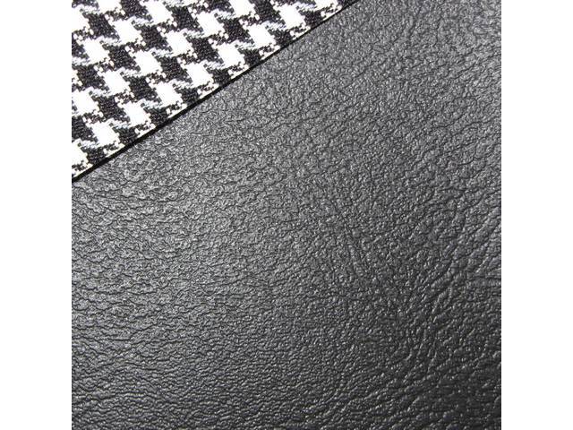 Restoration Quality Front Bucket and Fixed Rear Seat Upholstery Set, Deluxe Houndstooth, Black Reproduction for (1968)