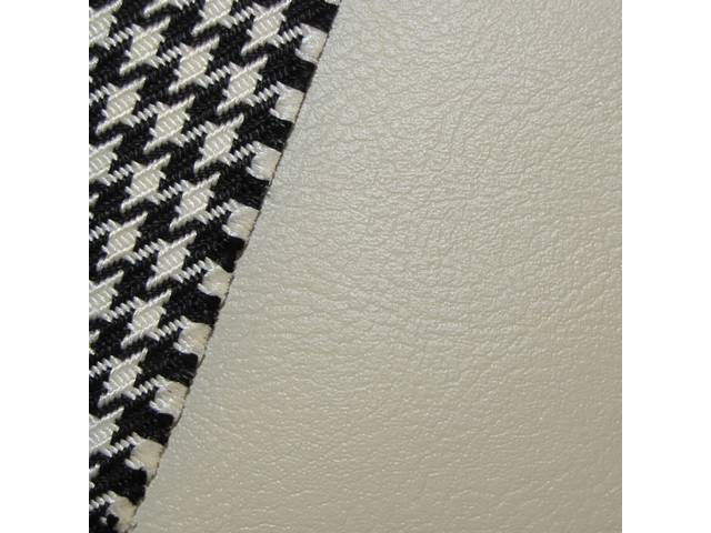 Restoration Quality Front Bucket and Fixed Rear Seat Upholstery Set, Deluxe Houndstooth, Ivory Reproduction for (1968)