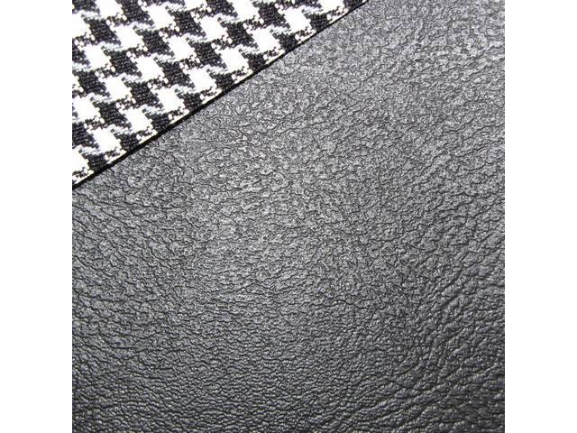 Restoration Quality Front Bucket and Fold Down Rear Upholstery Set, Deluxe Houndstooth, Black, Reproduction for (1968)