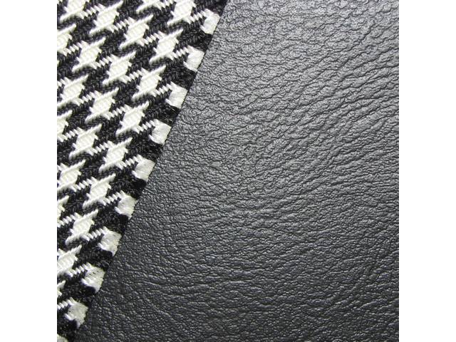 Restoration Quality Front Buckets and Rear Seat Upholstery Set, Deluxe Houndstooth, Black, Reproduction for (1969)