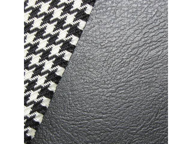 Restoration Quality Front Bucket and Fold Down Rear Seat Upholstery Set, Deluxe Houndstooth, Black, Reproduciton for (1969)