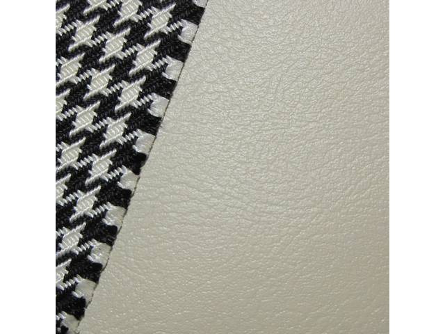 Restoration Quality Front Bucket Upholstery Set, Deluxe Houndstooth, Ivory, Reproduction for (1969)