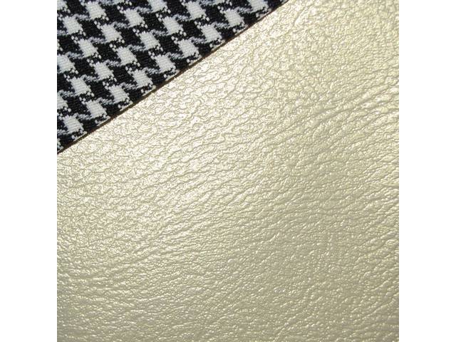 Restoration Quality Fold Down Rear Seat Upholstery Set, Deluxe Houndstooth, Parchment / Pearl Metallic, Reproduction for (1968)