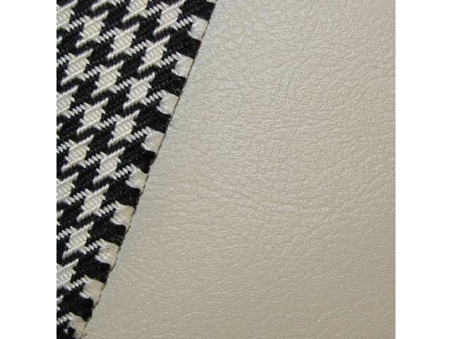 Restoration Quality Fold Down Rear Seat Upholstery Set, Deluxe Houndstooth, Ivory, Reproduction for (1969)