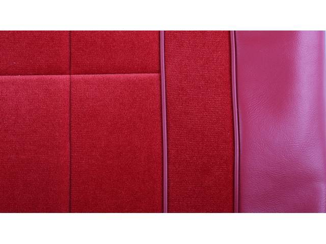 Restoration Quality Deluxe Interior Rear Seat Upholstery Set, Red with Empress cloth