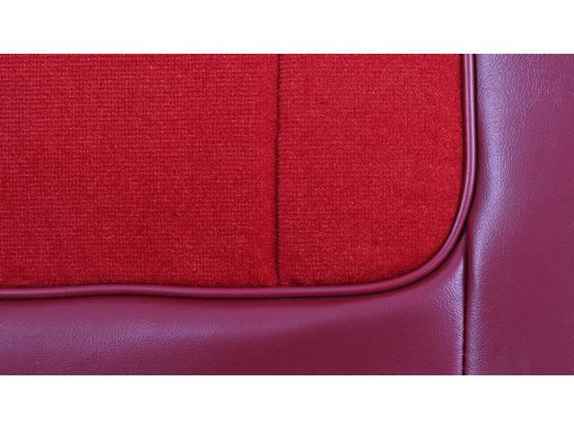 Restoration Quality Deluxe Interior Rear Seat Upholstery Set, Firethorn with Empress cloth