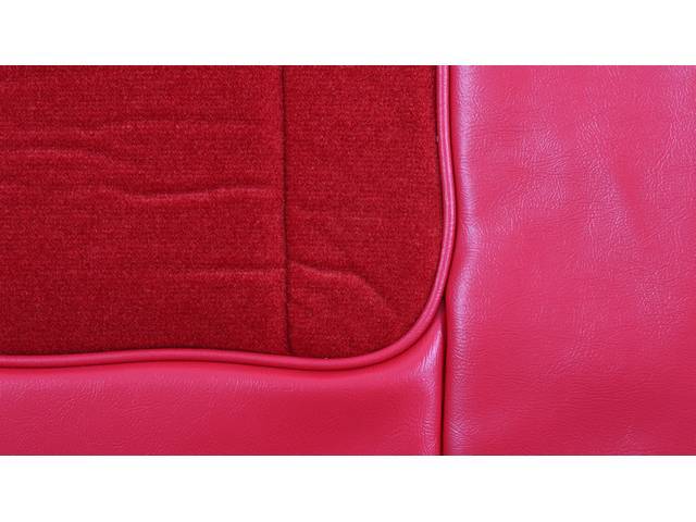 Restoration Quality Deluxe Interior Rear Seat Upholstery Set, Bright Red with Empress cloth