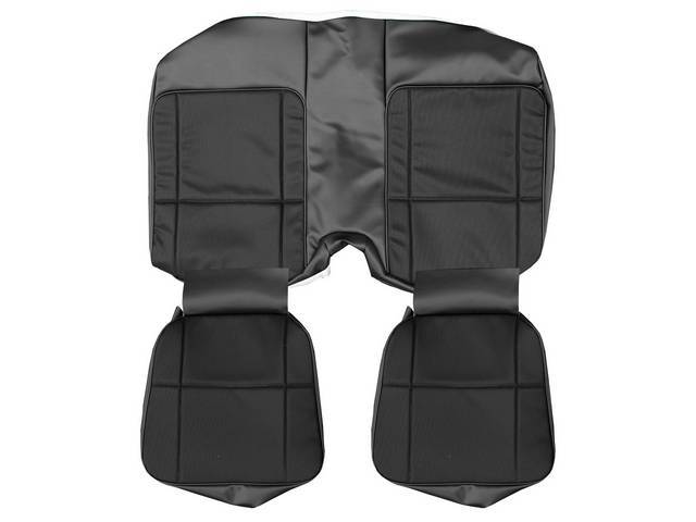 Black Premium Rear Seat Upholstery Set, Dlx Ribbed Cloth, Concours Legendary Auto Interior reproduction