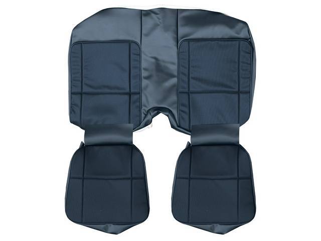 Dark Blue Premium Rear Seat Upholstery Set, Dlx Ribbed Cloth, Concours Legendary Auto Interior reproduction