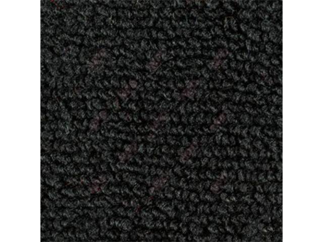 CARPET, RAYLON WEAVE, BLACK, WITH HEEL PAD AND