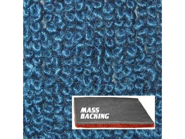 CARPET, MASS BACKED RAYLON WEAVE, FORD BLUE, LATE STYLE
