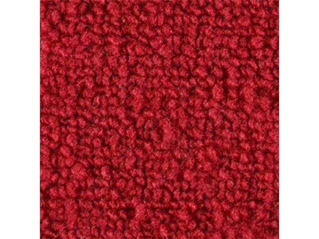 CARPET SET, TRAP DOOR AND FOLD DOWN, RAYLON WEAVE, VERMILION (RED)