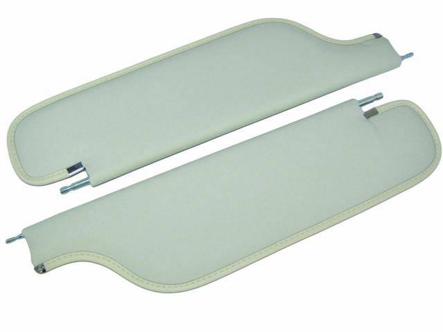 White Premium Sunvisor Set, Ribbed Bedford Grain, Concours Quality reproduction by Legendary Auto Interiors