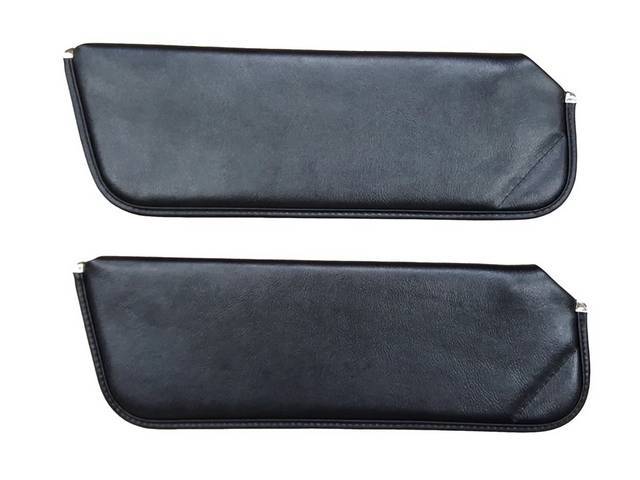 Black Premium Sunvisor Set, Madrid Grain, Concours Quality reproduction by Legendary Auto Interiors